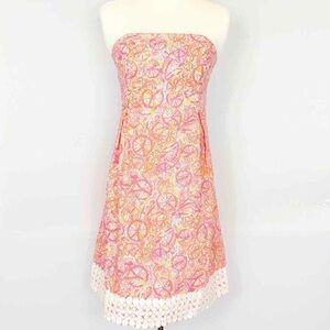 Lilly Pulitzer Betsey Dress Lace Hem Hotty Pink Size 2